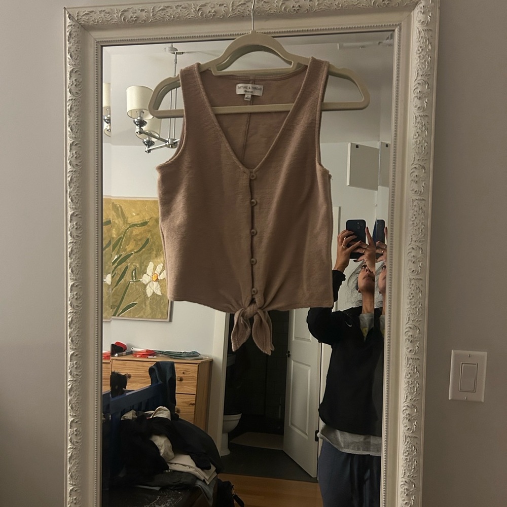 Texture & Thread Madewell Button-Down Tie-Front T… - image 1